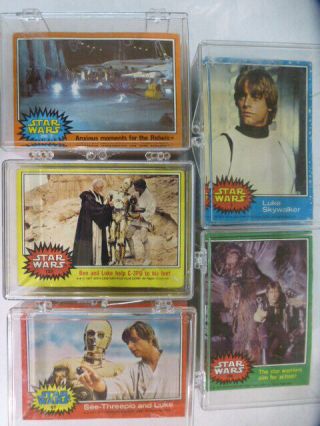 1977 Star Wars Series 1 - 2 - 3 - 4 - 5 Complete,  5 Green Series Wrappers Vg - Ex