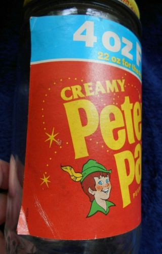 Vintage Peter Pan Peanut Butter Creamy Glass Jar 22 oz (18 oz,  4 oz) Empty 3