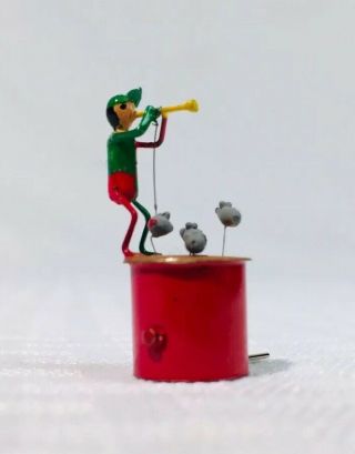 Miniature Dollhouse Artisan Mechanical Automaton Toy Pied Piper W/ Mice St Leger