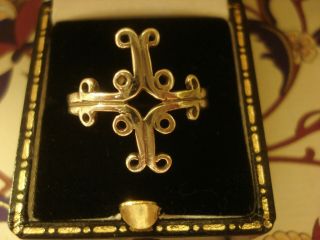 Vintage Ola Gorie Of Scotland: St.  Nicholas Cross Sterling Silver Ring