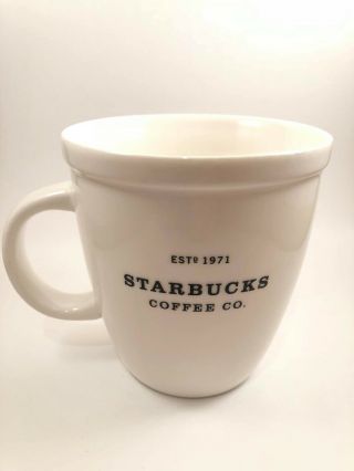 Starbucks Coffee Company Barista 2001 Ceramic Mug Black On White Estd 1971