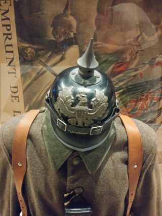 Ww I German Imperial Spike Helmet Picklehaube,  Nco,  Wuttenburg Prussia Cockades