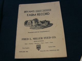 Vintage Portland Pennville,  Indiana Farm Account Book Ledger