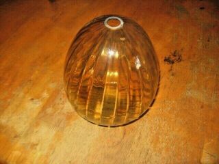 Vtg Acorn Amber Glass Globe Ball Shade Table Or Hanging Swag Lamp 9 " Fitter