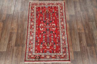Zanjan Persian Oriental WOOL Hand - Knotted Geometric 4x7 Area Rug RED Carpet 2