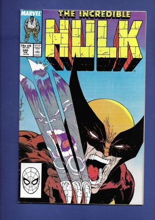 The Incredible Hulk 340 (feb 1988,  Marvel Comics) Mcfarlane Vs Wolverine Cover