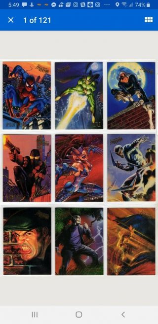 1995 Fleer Ultra Spider - Man Trading Cards Complete Base Set,  1 - 150 - Nm/m