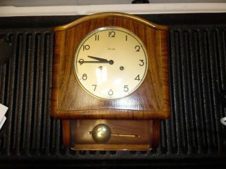 Vintage Antique Mauthe German Wall Clock Pendulum Chime Clock