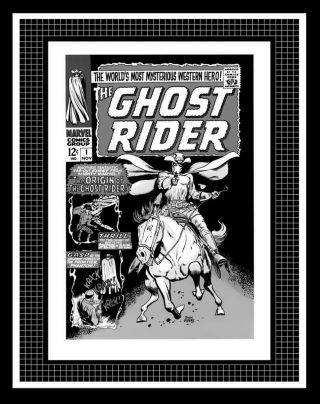 Dick Ayers Ghost Rider 1 Rare Production Art Cover Monotone
