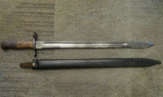 M1914 Swiss Army Sawback Pioneer Bayonet Scabbard No Frog Neuhausen Waffenfabrik