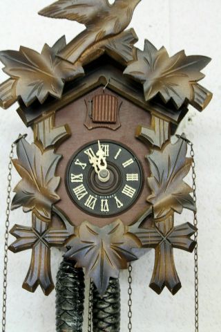 Old Clock Cuckoo Wall Clock Black Forest Made In West Germany