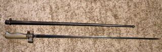 French M1886 Lebel Bayonet Scabbard Epee Cruciform Full Length Blade Ww1 Wwi