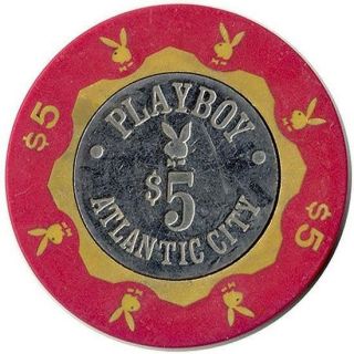 Playboy Club Atlantic City Coin Inlay $5 Casino Chip Collector