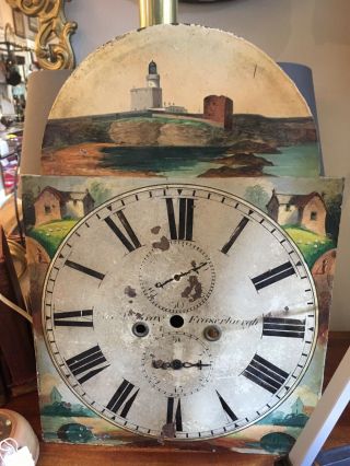 Antique Large Longcase Grandfather Clock Face Fraserburgh Scotland