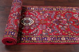 Vintage Traditional Floral Lilian Hamedan Hall - Way Runner Rug Hand - Knotted 3x10