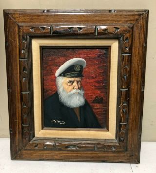 David Pelbam Sea Captain Signed & Framed Oil Painting