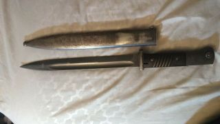 Wwii German 1939 K98 Mauser Combat Bayonet W Matching Numbers On Blade Scabbard