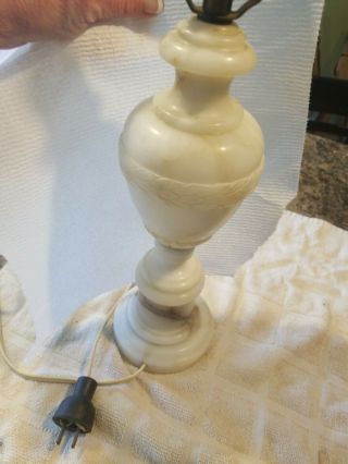 Antique Early 20th Century Italian Carved Marble Urn Lamp