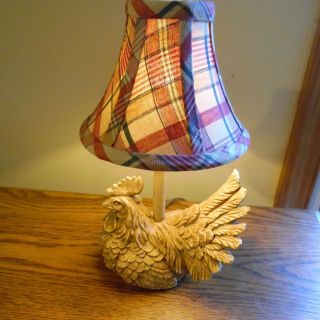 Rooster Chicken Americana Folk Art Rustic Farm Country 11 " Lamp/shade