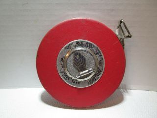 Vintage Ace Hardware 100 Ft.  Steel Tape Measure No A100 Made In U.  S.  A.