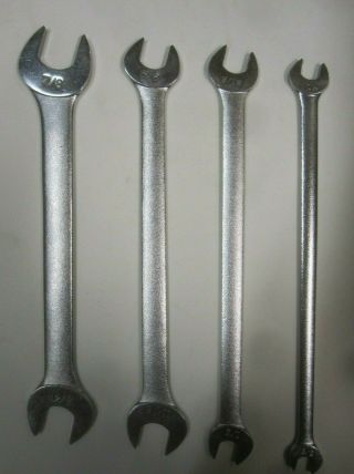Vintage Craftsman Made In Usa Flying - V - Thin Tappet Open End Wrench Set Sae 4pc