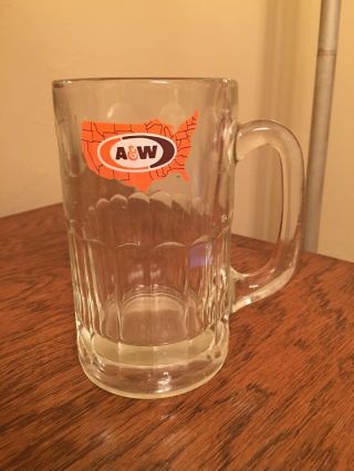 1 Aw Glass Mug A&w - Vintage Collectible Root Beer 6”