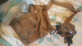Rare Ww1 1918 French Model M2 Gas Mask Complete With Carry Bag 1st Serg