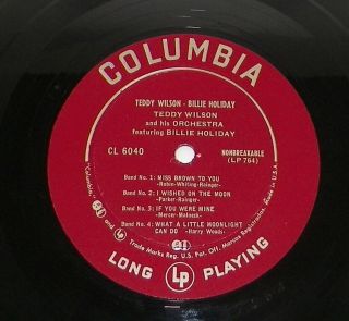 Teddy Wilson And His Orchestra Featuring Billie Holiday Columbia LP CL 6040 1949 3
