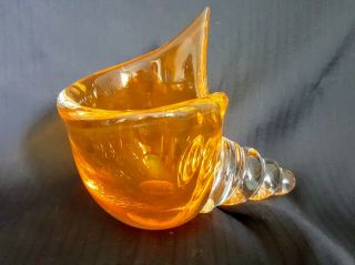 Vintage Murano Alfredo Barbini Art Glass Conch Shell Bowl