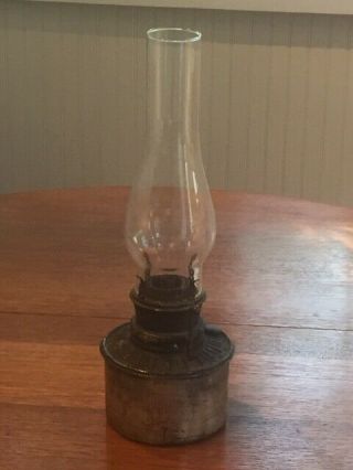 Victorian Brass B&h Bradley And Hubbard Oil Lamp Font/globe