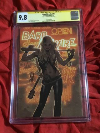 Cgc Ss 9.  8 Barb Wire 1 Dark Horse Signed By Cover Artist Adam Hughes