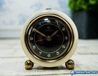 Vintage Mid Century Junghans Miniature Alarm Clock 2¾ " Inch High