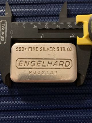 P Series Vintage 5 oz Engelhard Silver Bar 3