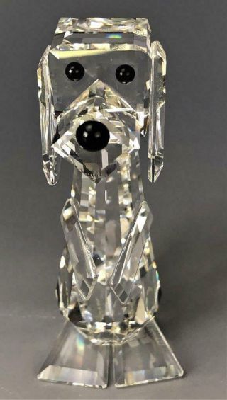 Retired Swarovski Austrian Crystal Pluto 7635 Signed Art Glass K9 Dog Figurine