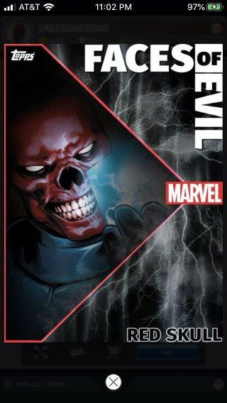 Topps Marvel Collect Digital Faces Of Evil Motion Red Skull Wave 1 Award