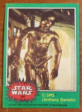 1977 Topps Vintage Star Wars C - 3po Error X - Rated Golden Rod 207 Card