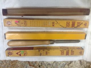 Vintage Delta 1/2 " Gouge Turning Lathe Tool With 2 Boxes