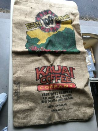 Kauai Coffee Co.  100 Burlap Bag Kaleheo,  Hi