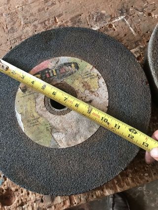 2 Large Vintage Grinding Wheels 13”dia,  2” Thick 1 1/2” Arbor Hole