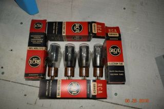 4 Vintage Nos Rca 5r4gy St Type Tubes Test Great Matching Code Dates Tube Amp