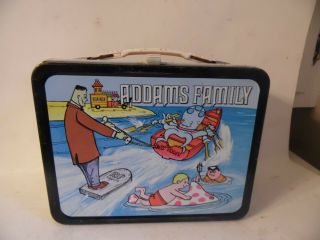 Vintage 1974 The Addams Family Metal Lunch Box With Thermos Estate Find