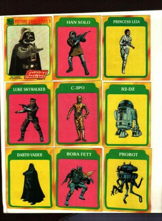1980 Topps Empire Strikes Back Series 3 Complete Set Plus 22 Stickers Ex To Nm