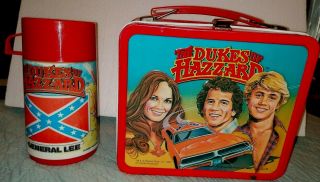 Vintage 1980 Dukes Of Hazzard Lunchbox And Thermos