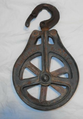 Vintage Cast Iron All Metal Antique Louden 7 " Pulley