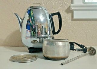 Vintage General Electric 4 - 9 Cup Automatic Stainless Steel Percolator 68p40