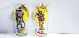 Pepsi Series Dc Comics Inc.  1976 Drinking Glasses Batman And Robin