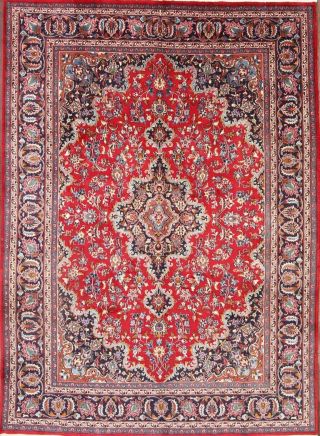 Vintage Traditional Floral Hand - Knotted Wool Area Rug Red Living Room 8 