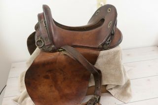 Antique Vintage Wwi Era Us Calvary Mcclellan Saddle