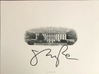 Mike Pence Authentic Signed Bureau Print And Engraving Donald Trump V.  President