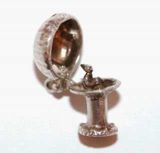 Vintage Mushroom Cottage Opening To A Pixie Sterling Silver Bracelet Charm 3.  5g